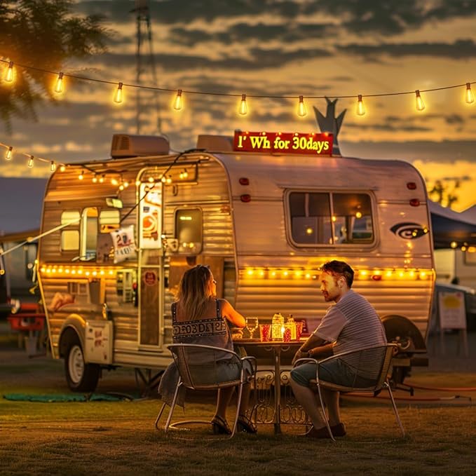 100FT Remote Outdoor String Lights for Outside, 50+2 LED Waterproof Shatterproof Edison Dimmable Timer Bulbs, 2500K Warm White Patio Lights for Garden Backyard Yard Hanging Lighting-VerdiqueGarden