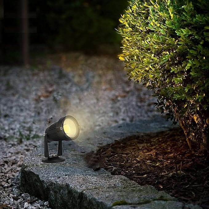 4 Pack 10W LED Spot Lights Indoor Uplight, Security Floor Spotlight,Ceiling Spotlight,120V Landscape Lights, Home,Garden,Yard with US 2-Plug Warm White-VerdiqueGarden