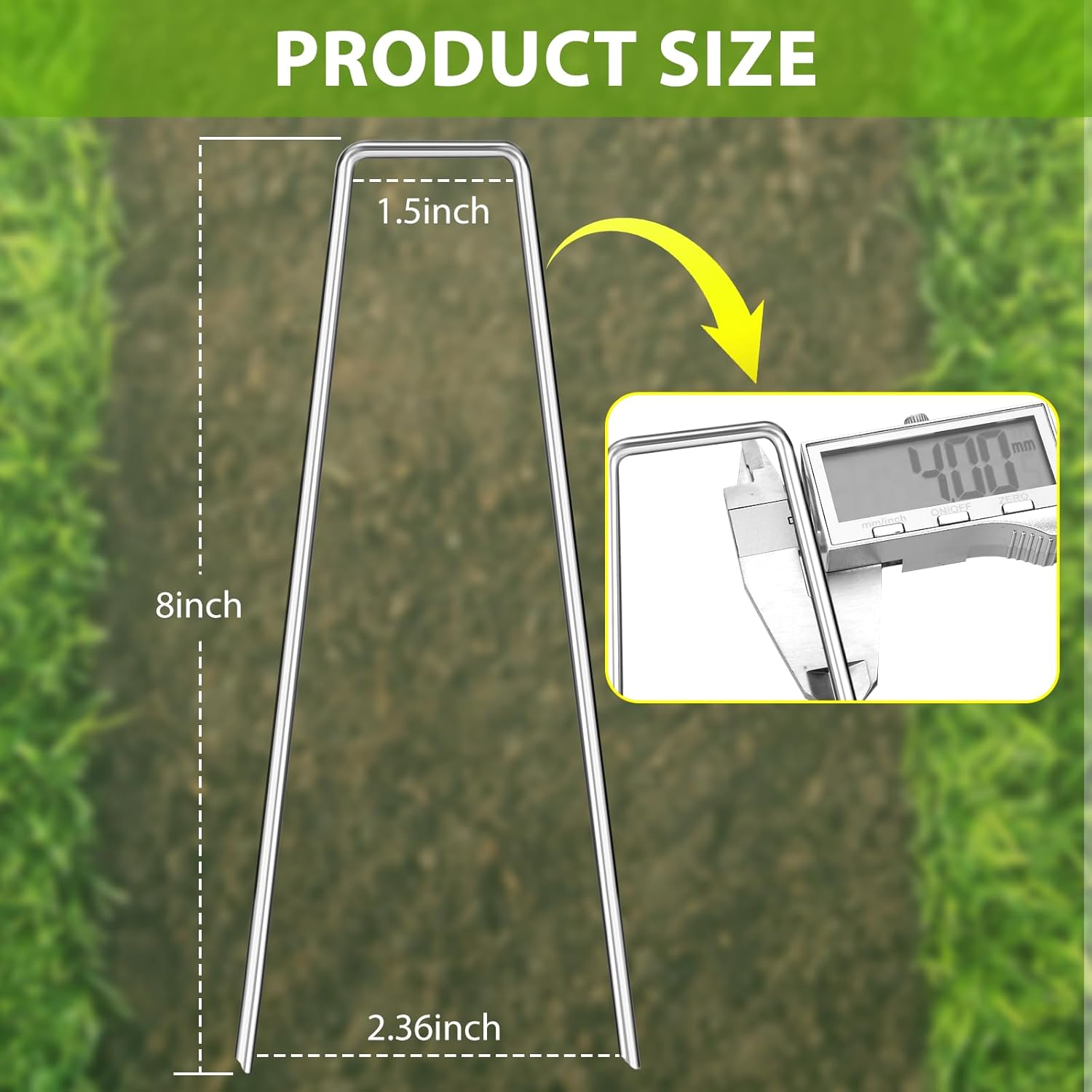 Landscape Staples 8 Inch, 100 Pack 8 Gauge Galvanized Garden Staples U-Shaped Landscape Stakes, Heavy Duty Ground Stakes for Outdoor Decorations, Weed Barrier Fabric, Irigation Tubing, Tent-VerdiqueGarden