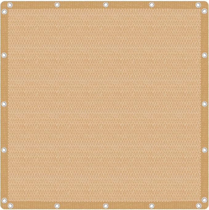 VICLLAX Shade Fabric Sun Shade Cloth with Every 2 FT Grommets for Patio Garden Pergola Cover Canopy 6x24 FT, Wheat-VerdiqueGarden