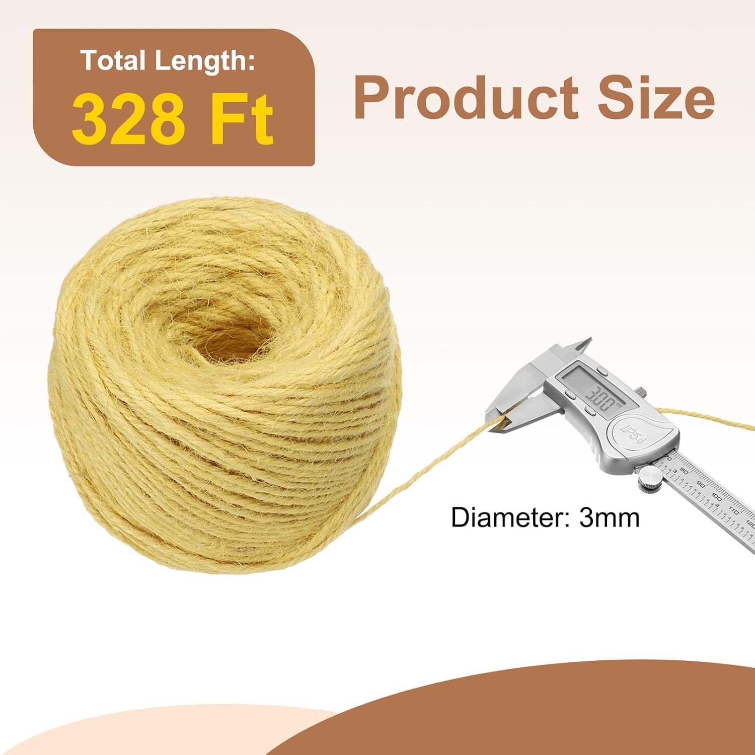 uxcell 328 Feet Natural Jute Twine String,3mm Thin Garden Twine Rope Colored Plant String Cord for DIY Art Crafts Gift Wrapping Decoration Packing Gardening Plant Hanger,Yellow-VerdiqueGarden