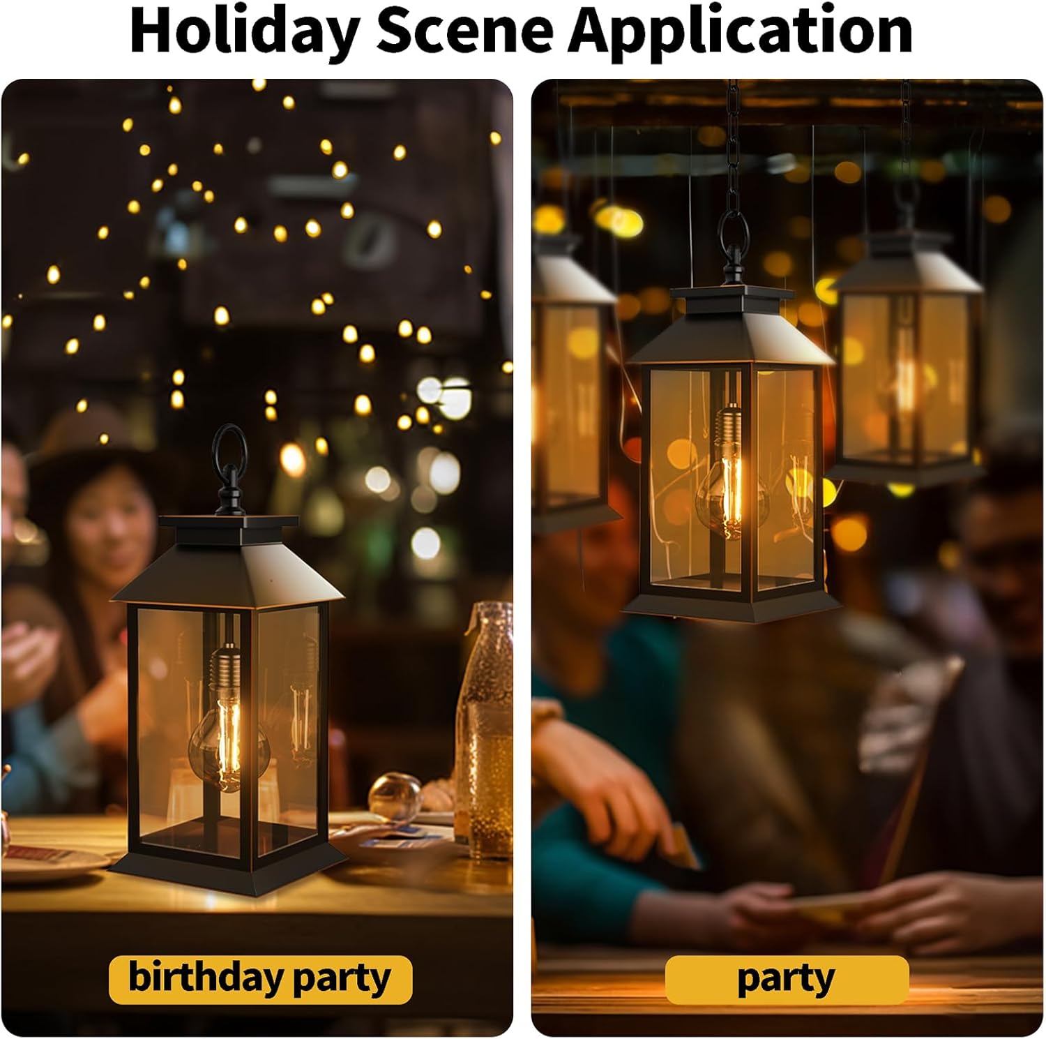 2 Pack Hanging Solar Lanterns Glass Solar Lights Outdoor Waterproof Upgraded Solar and 2 AA Batteries Powered, for Outside Porch, Patio and Indoor Tables, Mantelpiece-VerdiqueGarden