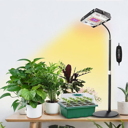 LBW Grow Light for Indoor Plants, Full Spectrum Desk LED Plant Light, Small Grow Lamp with 4H/8H/12H Timer, 6-Level Brightness, Height Adjustable, Flexible Gooseneck, Ideal for Indoor Growth-VerdiqueGarden