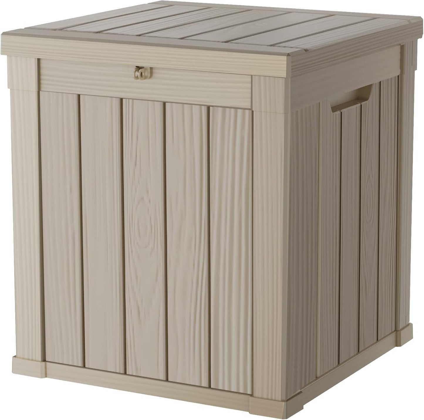 50 Gallon Double-Wall Resin Deck Box - Lockable Waterproof Outdoor Storage Box, 515lbs Capacity & Doubles as Seating for Patio Furniture - Garden Tools, Pool Accessories (Brown)-VerdiqueGarden