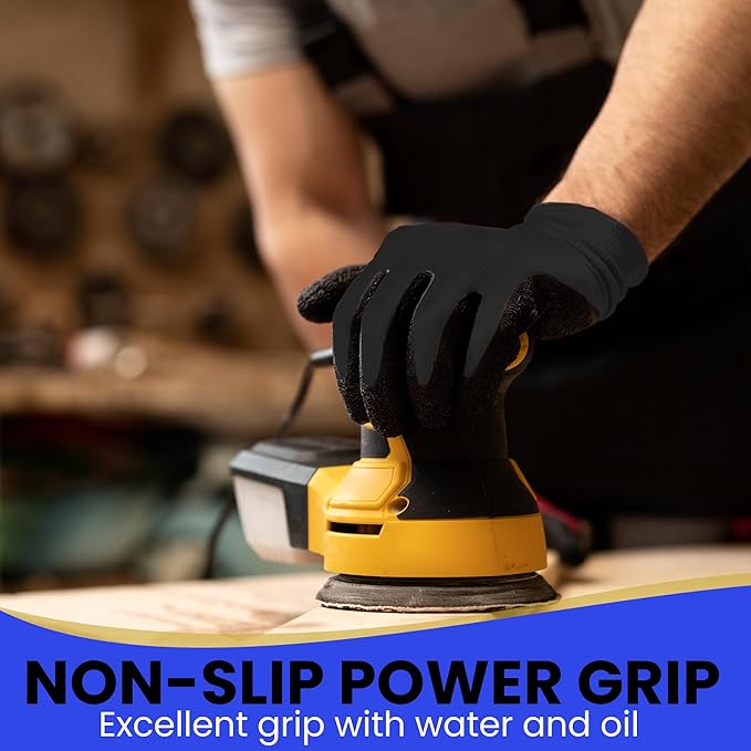 10 OR 20 Pairs Work Gloves–Heavy Duty Rubber Coated Safety Work Gloves–Multipurpose Gloves-VerdiqueGarden