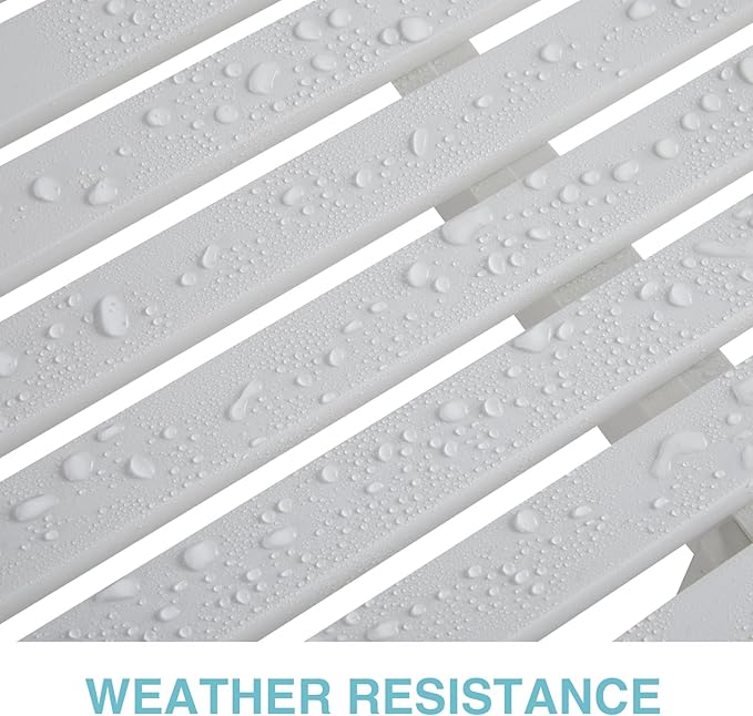 Psilvam 2-Person Poly Lumber Outdoor Bench with 700 Lbs Weight Capacity – Weatherproof Garden Seating for, Balcony Porch & Park, All-Weather Fade-Resistant Patio Furniture (White)-VerdiqueGarden