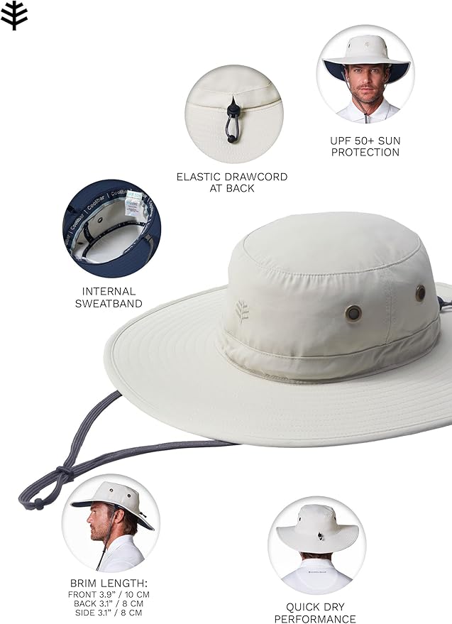 Men's Shapeable Wide Brim Hat - UPF 50 Sun Protection - Maximum Coverage on Your Next Adventure - Sun Fearless Leo Hat-VerdiqueGarden