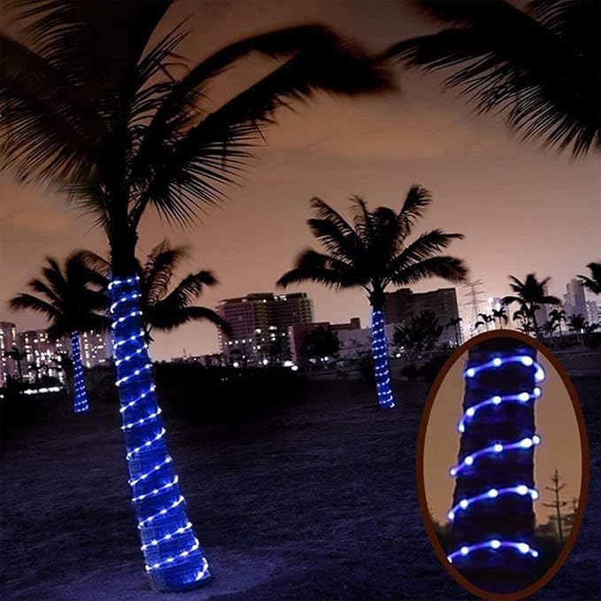 50ft 360 LED Rope Lights Outdoor, Connectable and Flexible Tube Lights with 8 Modes, Waterproof Indoor Outdoor LED Rope Lighting for Deck, Garden, Pool, Fences,Patio, Indoor Outdoor Decorations (Blue)-VerdiqueGarden