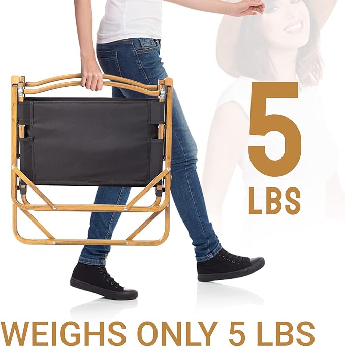 Outvita Portable Folding Camping Chair, 2pcs Ultralight Low Beach Chair, Durable Aluminum Frame Armchairs for Hiking Concert Fishing Picnic, Supports 225Lbs-VerdiqueGarden