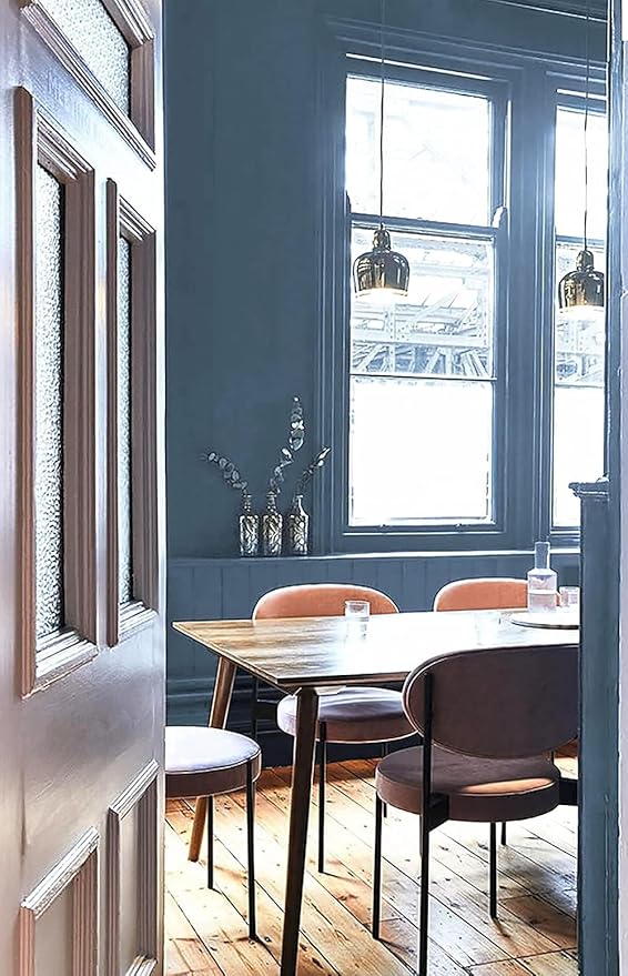 Dimoon 590''x17.7'' Blue Peel and Stick Wallpaper Contact Paper Modern Self Adhesive Wall Paper Removable Renter Friendly Textured Solid Color Shelf Cabinet Vinyl Roll (590''x17.7'',Blue Grey)-VerdiqueGarden