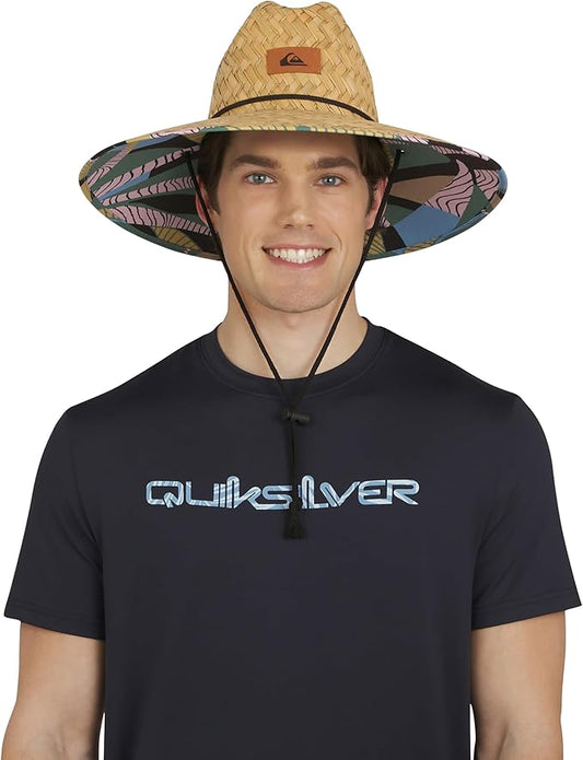 Quiksilver Men's Wide Brim Outdoor Lifeguard Straw Sun Hat-VerdiqueGarden