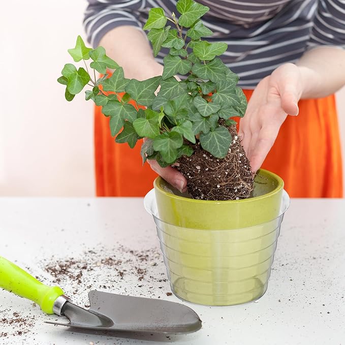 Hoolerry Plastic Plant Saucer Clear Deep Drip Tray Thickened Clear Plant Saucers Trays for Pots Deep Drip Trays for Home Garden Indoor and Outdoor Potted(15 Pcs,4, 6, 8 Inch)-VerdiqueGarden