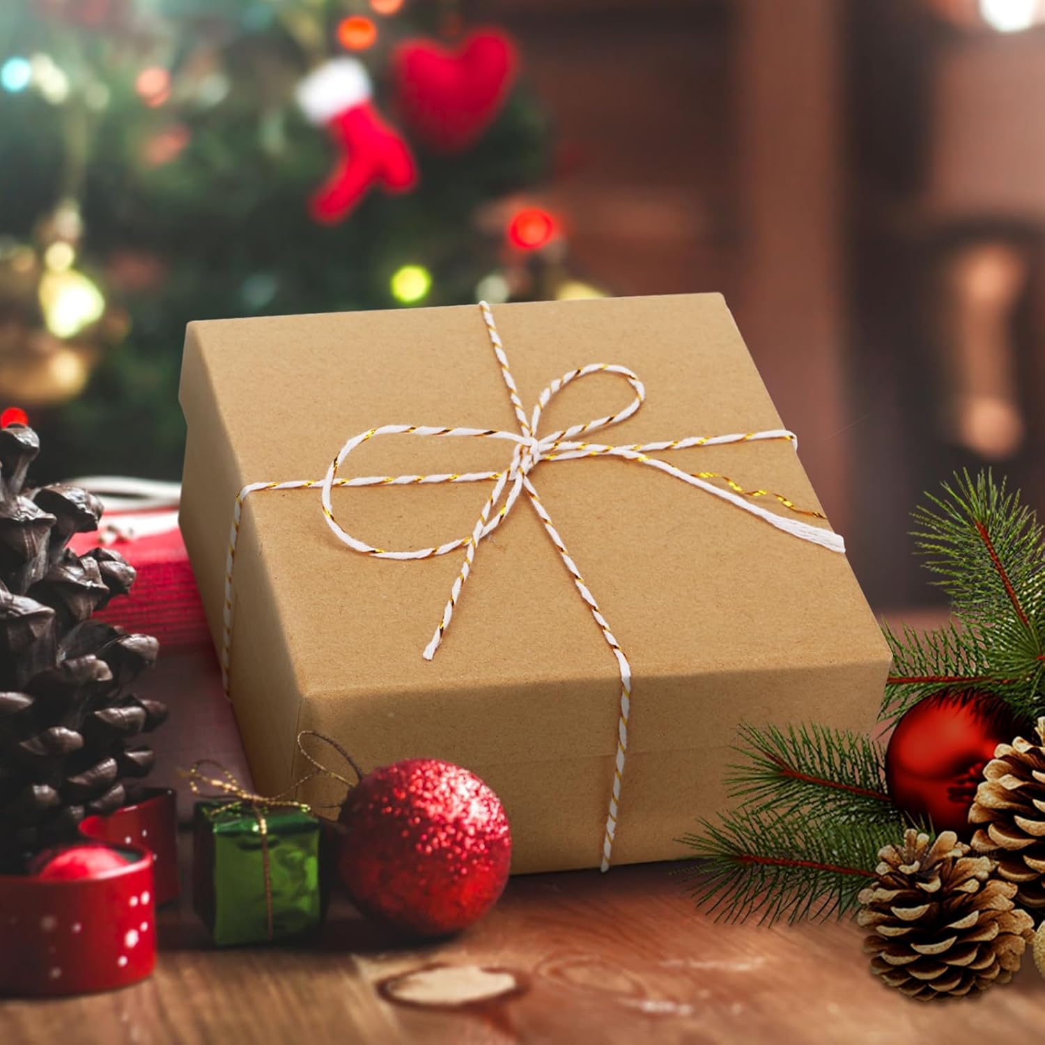 328 Feet Cotton Bakers Twine, Gold Metallic Wedding & Holiday Twine-VerdiqueGarden