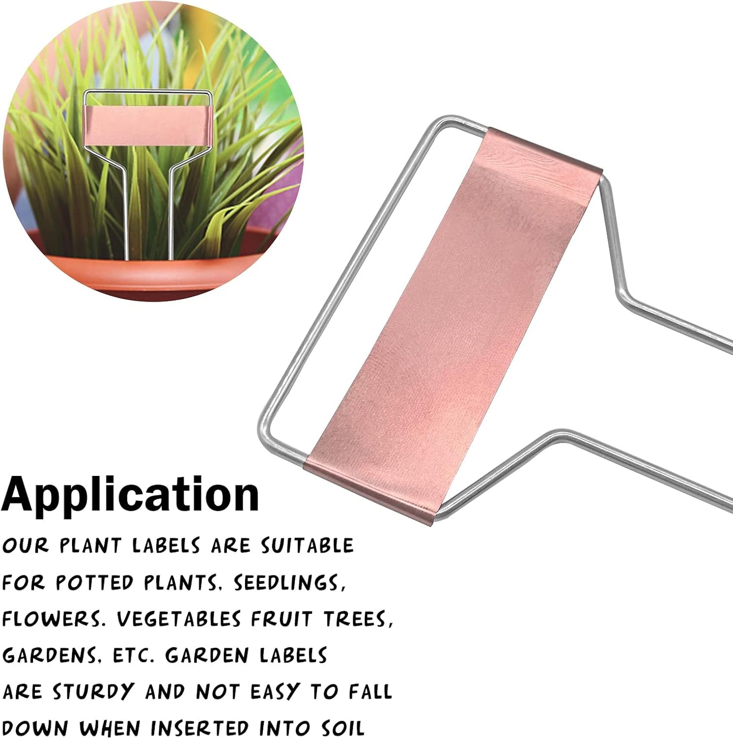 Wehhbtye 25 PCS 6 Inch Metal Plant Label Stakes-Copper Metal Plant Tags,High Copper Plate Plant Labels,Coppers Plant Tags with 1 Maker Pen for Flowers, Vegetables, Seedlings, Seed,etc-VerdiqueGarden