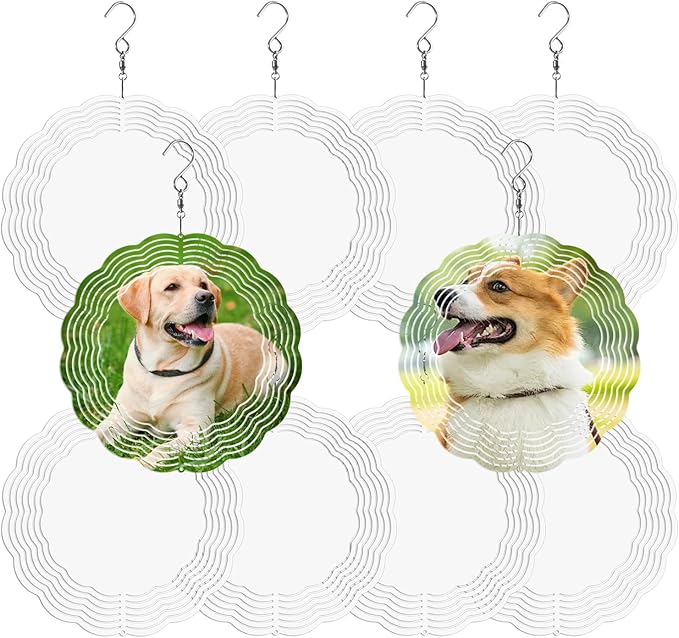 10 Pack Sublimation Wind Spinner Blanks 10 Inch,3D Wind Spinners Sublimation Blanks Products Bulk Aluminum Metal Sublimation Blank Wind Spinner for DIY Gift Indoor Outdoor Decoration-VerdiqueGarden