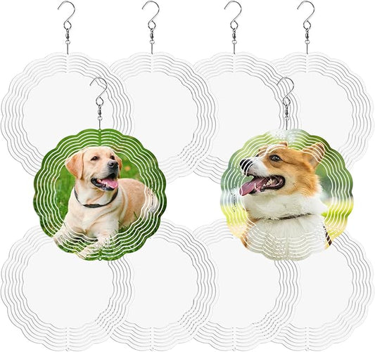 10 Pack Sublimation Wind Spinner Blanks 10 Inch,3D Wind Spinners Sublimation Blanks Products Bulk Aluminum Metal Sublimation Blank Wind Spinner for DIY Gift Indoor Outdoor Decoration-VerdiqueGarden