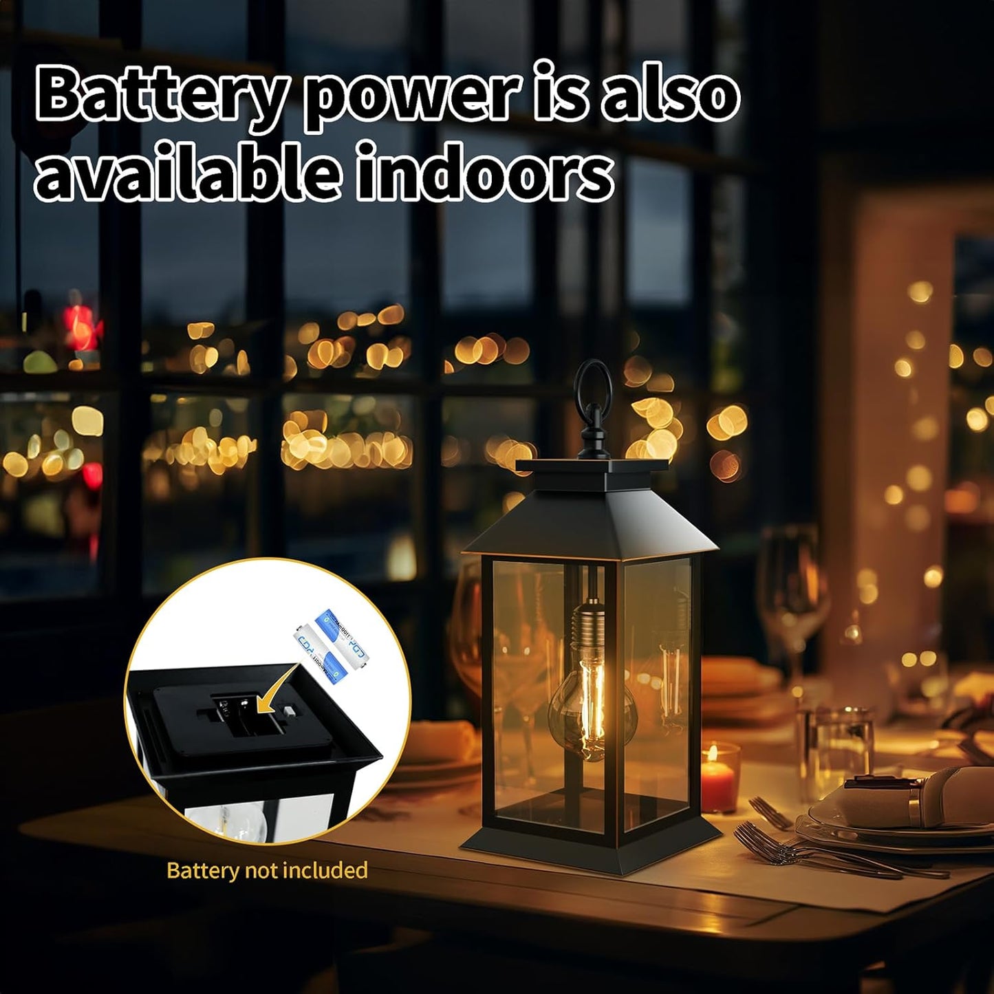 2 Pack Hanging Solar Lanterns Glass Solar Lights Outdoor Waterproof Upgraded Solar and 2 AA Batteries Powered, for Outside Porch, Patio and Indoor Tables, Mantelpiece-VerdiqueGarden