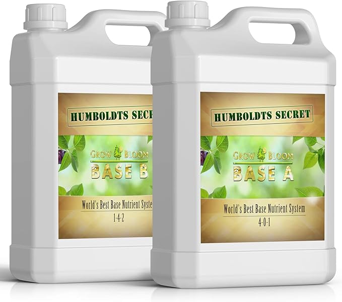 Humboldts Secret Set of A & B Liquid Hydroponics Fertilizer - World's Best Nutrient System – Hydroponic Nutrients for Outdoor, Indoor Plants – Supports Vegetative and Flowering Stages of Plants-VerdiqueGarden