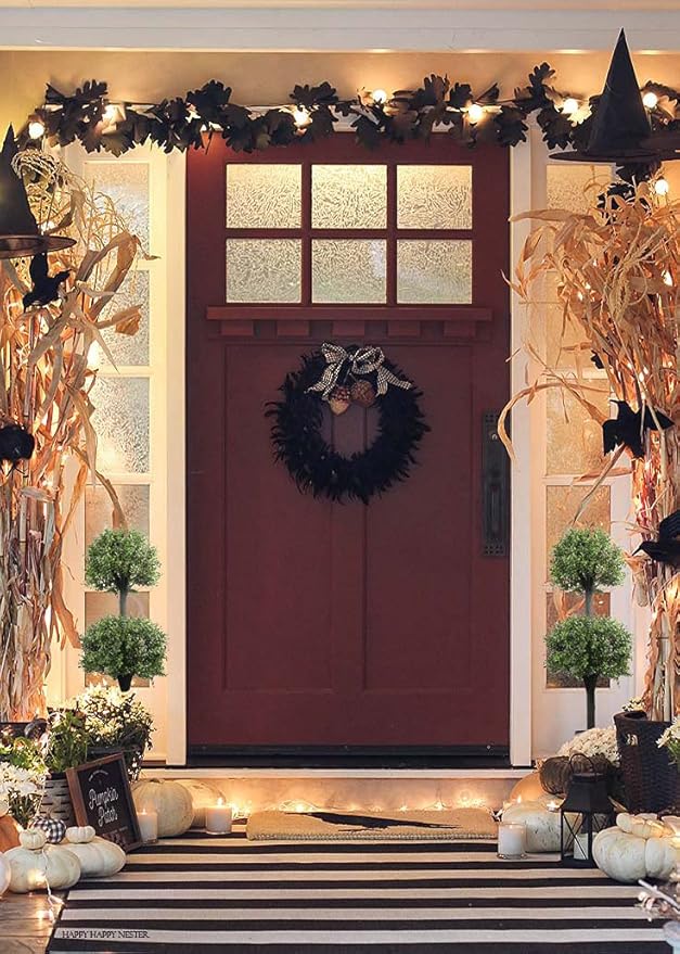 Artificial Topiary Trees Outdoor Boxwood Double Ball 40''T Potted Plants Home Decor 2 Pack-VerdiqueGarden