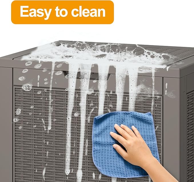 NUNU LAB 31 Gallon Outdoor Storage Box Waterproof,Indoor Outside Deck Boxes,Backyard Storage Bin For Package Delivery,Garden Tools,Patio Cushions,Pool Accessories,Storage Bench Lockable Lid-VerdiqueGarden