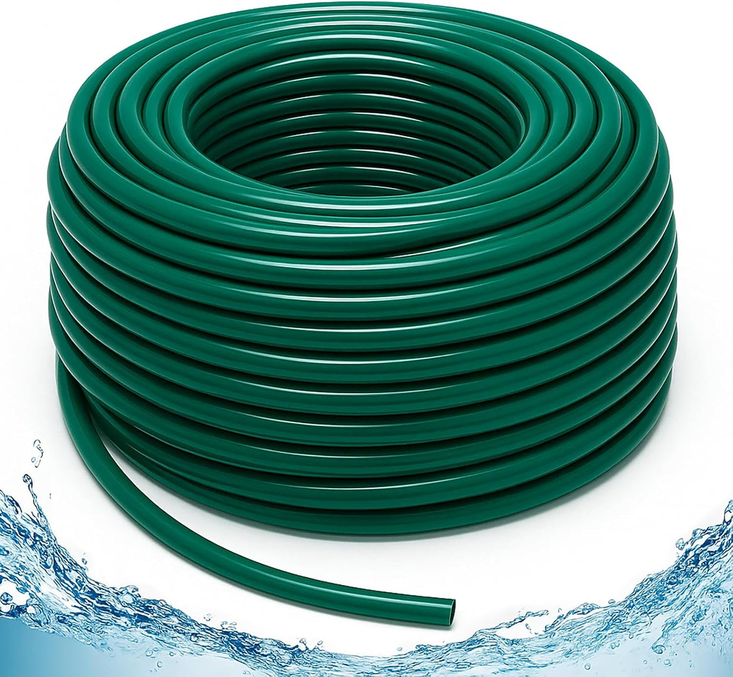 Bonviee 100FT 1/4 inch Blank Distribution Tubing Drip Irrigation Hose Garden Watering Tube Line for Small garden irrigation system-Green-VerdiqueGarden