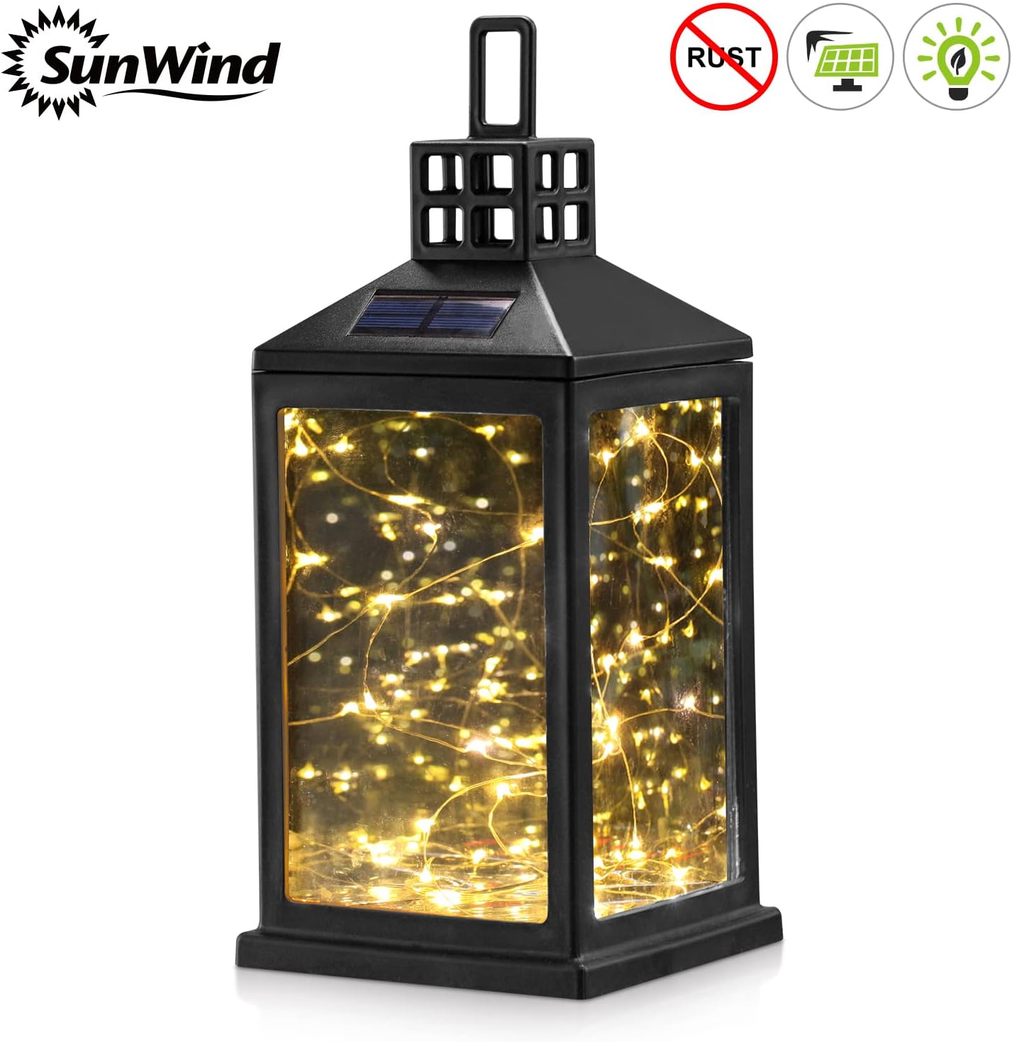 Solar Lantern Lights Outdoor SUNWIND Waterproof Solar Table Lamp Hanging Lighting with 40 Warm White LEDs for Garden Patio Landscape Decoration-VerdiqueGarden