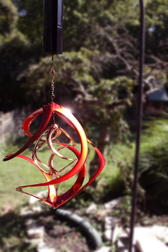 Red Carpet Studios 31092 Cosmix Wind Spinner Double Helix, 14-Inch, Red &Copper-VerdiqueGarden