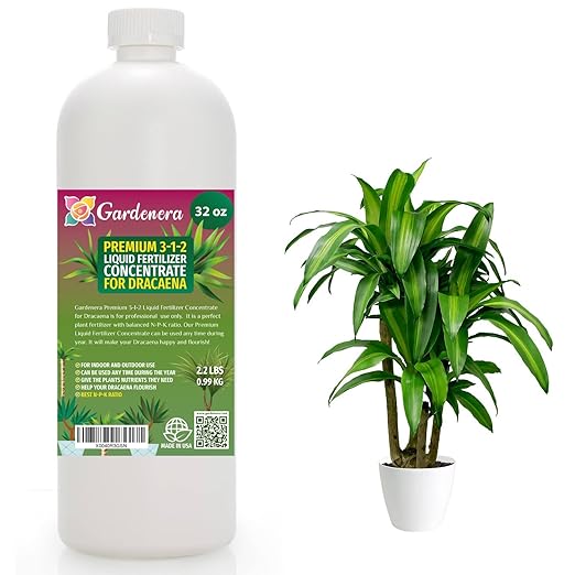 Premium Liquid Dracaena Plant Fertilizer - 3-1-2 Concentrate for Indoor Plants and Flowers by Gardenera | Organic Plant Food for Dracaena Plants - 32oz-VerdiqueGarden
