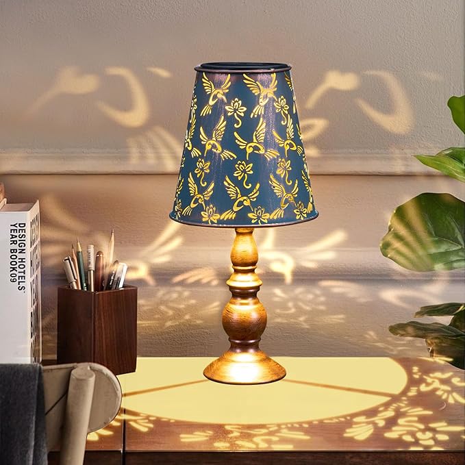 pearlstar Solar Table Lamps Bedside Lamps - Hummingbird Garden Waterproof Cordless Solar Table Lamps for Patio Garden Pathway Yard-VerdiqueGarden