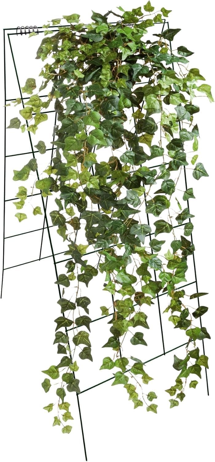 Garden Cucumber Trellis A-Frame Folding Plant Trellis 46 Inch by 18 Inch for Climbing Vegetables Flowers Black 2 Pack with Clips and Cable Ties-VerdiqueGarden