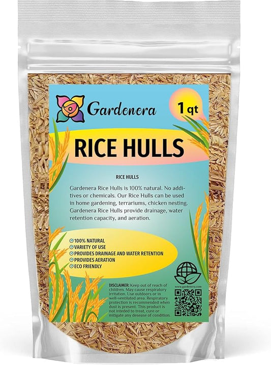 Natural Rice Hulls - Eco-Friendly Mulch and Soil Amendment for House Plants and Chicken Bedding - 1 Quart-VerdiqueGarden