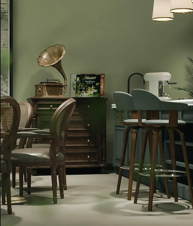 Dimoon 110''x17.7'' Green Peel and Stick Wallpaper Contact Paper Modern Self Adhesive Wall Paper Removable Renter Friendly Textured Solid Color Shelf Cabinet Vinyl Roll (110''x17.7'',Olive Green)-VerdiqueGarden