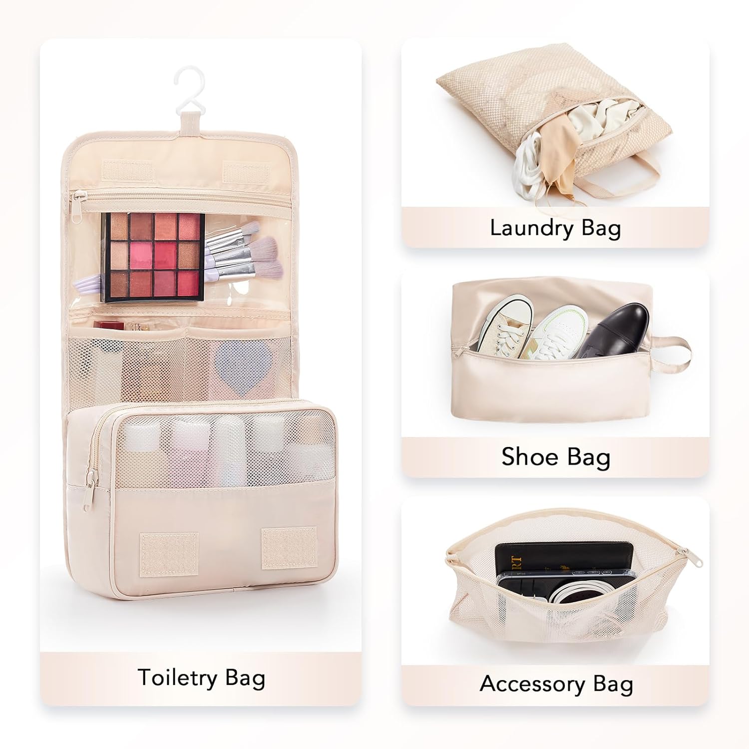 8 Set Compression Packing Cubes for Travel Essentials,Compressible Expandable Packing Cubes for Suitcase,OlarHike Luggage Organizer Bags for Travel,Handy Helper for Organizing Clothes(Beige)-VerdiqueGarden