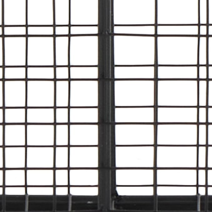 Deco 79 Metal Large Open Frame Wire Grid Storage Basket with Curved Sides and Ring Handles, 30" x 20" x 20", Black-VerdiqueGarden