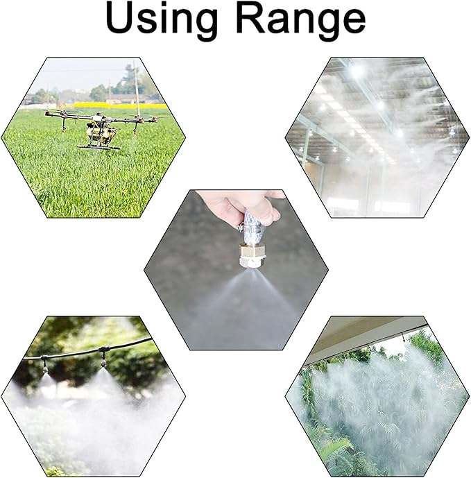 Aopin G 3/16 Brass Misting Nozzles 0.4mm / 0.015" Orifice Atomizing Mister Sprayer Nozzle Suitable For Outdoor Cooling,Garden Irrigation,Fountain, Crop Nutrient Injection, Greenhouse 16 Pcs-VerdiqueGarden