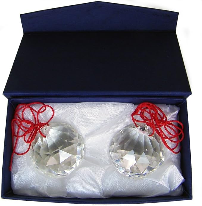Amlong Crystal 40mm Clear Suncatcher Crystal Ball Prisms Feng Shui with Gift Box, Set of 2-VerdiqueGarden