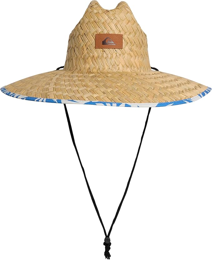 Quiksilver Men's Wide Brim Outdoor Lifeguard Straw Sun Hat-VerdiqueGarden