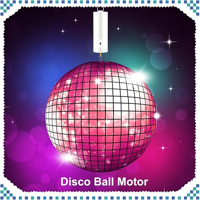 Therwen 6 Pcs Ornament Spinner Battery Operated Wind Spinner Motor Rotator Disco Ball Motor Outdoor Hanging Ornament for Halloween Mardi Gras Decoration, No Battery(White)-VerdiqueGarden