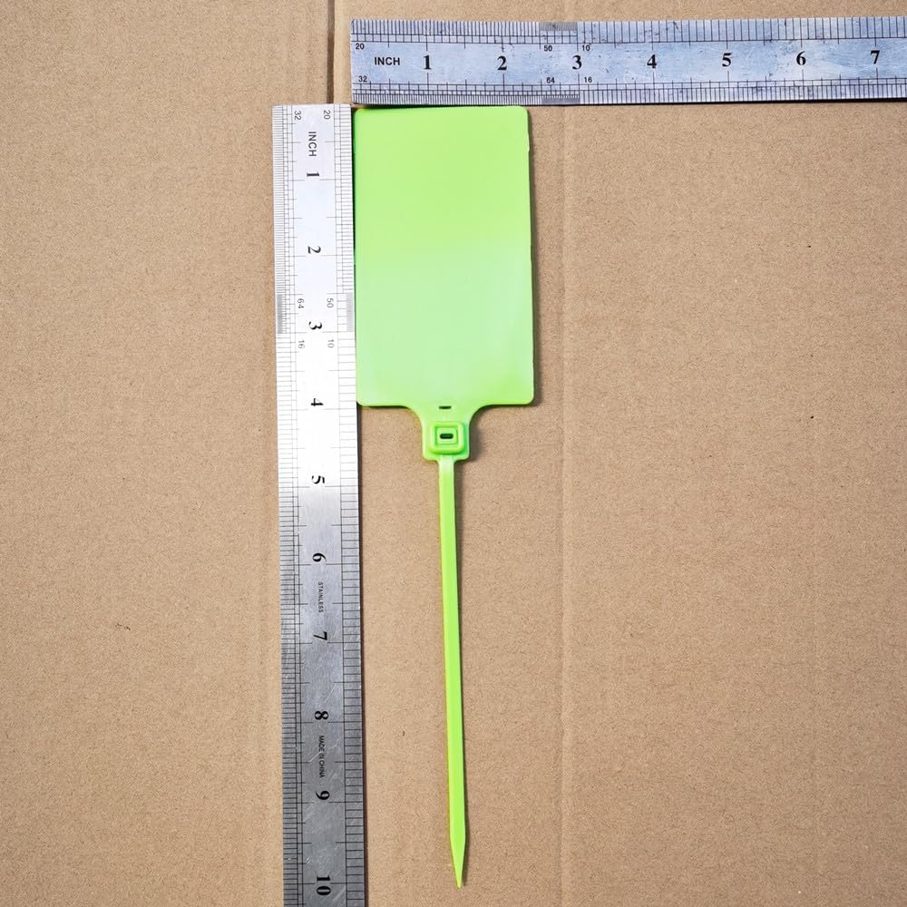 Plastic Seals Shipping Tags Logistics Use Big Sign Tie Large Label Tie, 255mm Total Length, Package of 100pcs (Fluorescent green)-VerdiqueGarden