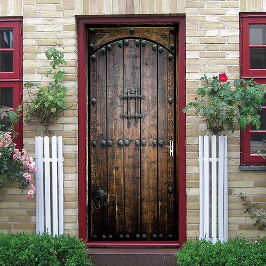 3D Door Stickers Murals Peel and Stick - Wooden Door - Door Wallpaper Self-Adhesive Door Decals Removable PVC Waterproof Door Poster for Bedroom Living Room Door Wall Decoration 37.4 x 78.7 inch-VerdiqueGarden