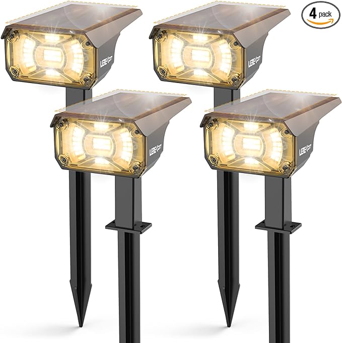 Solar Spot Lights Outdoor Landscape Lights, 40 LEDs Solar Landscape Spotlights Outdoor Waterproof Auto On/Off Solar Garden Lights, Outdoor Solar Lights for Yard Palm Tree Driveway Patio Pool-VerdiqueGarden