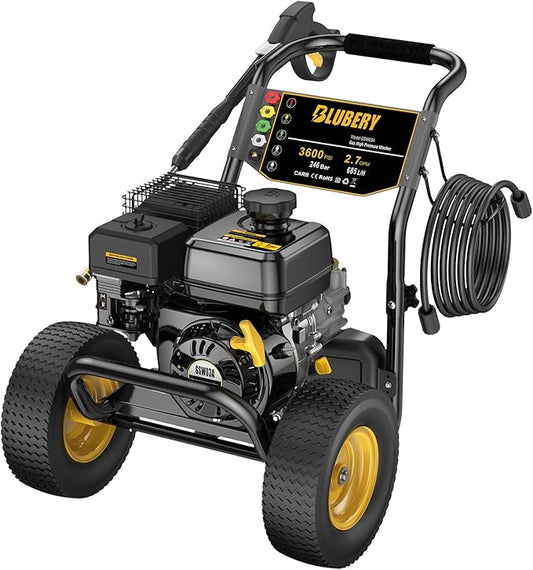 Heavy-Duty Gas Pressure Washer, 3600Psi at 2.7Gpm Power Washer,Portable, 30feet Pressure Hose,Industrial Style,Axial Cam Pump, for Siding, Driveway, House, Car, RV, Paint Preparation etc-VerdiqueGarden