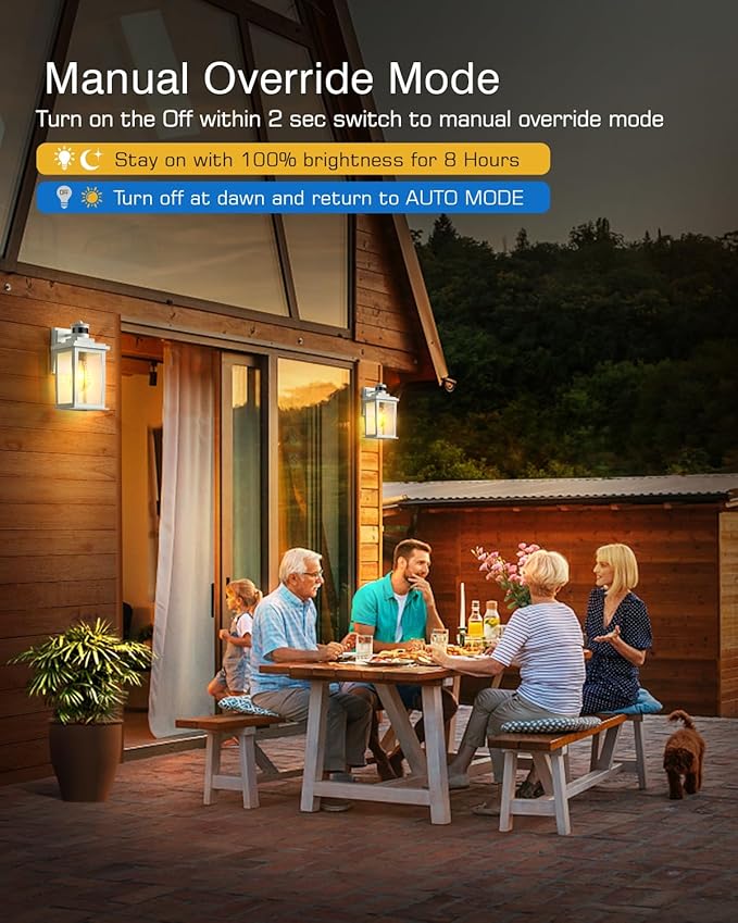 VIANIS Motion Sensor Porch Lights, Outdoor Wall Lights Wall Mount, White Dusk to Dawn Outdoor Sconce Lights, Waterproof Exterior Light Fixture for House, Garden, Patio, Entryway,Hardwired, Non-Solar-VerdiqueGarden