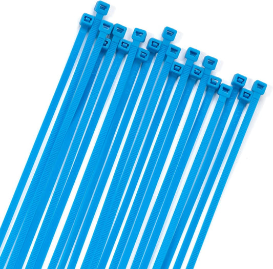 XINGO 100PCS Cable Zip Ties Heavy Duty, Premium Nylon Plastic Wire Ties with 50 Pounds Tensile Strength, Self-Locking Black Nylon Zip Ties for Indoor and Outdoor (16 inch, Blue)-VerdiqueGarden