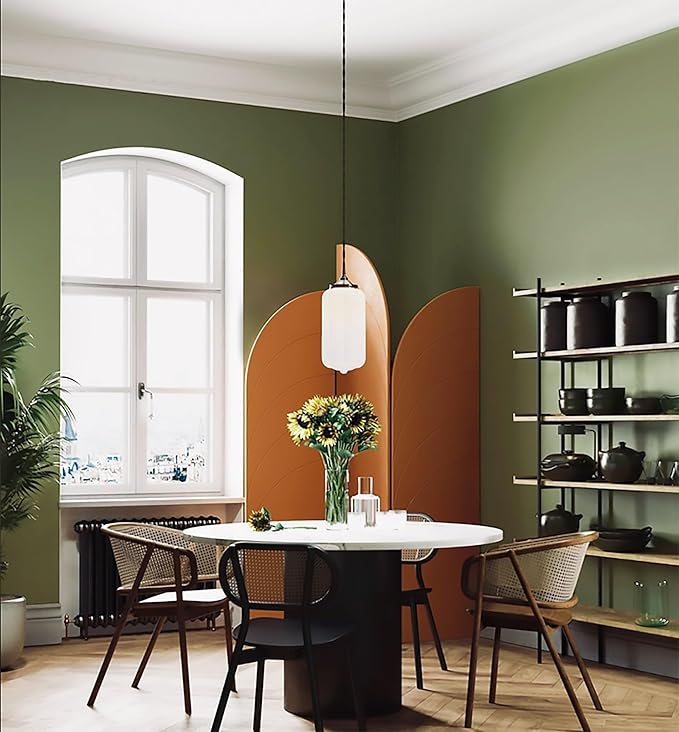 Dimoon 236''x17.7'' Green Peel and Stick Wallpaper Contact Paper Modern Self Adhesive Wall Paper Removable Renter Friendly Textured Solid Color Shelf Cabinet Vinyl Roll (236''x17.7'',Olive Green)-VerdiqueGarden