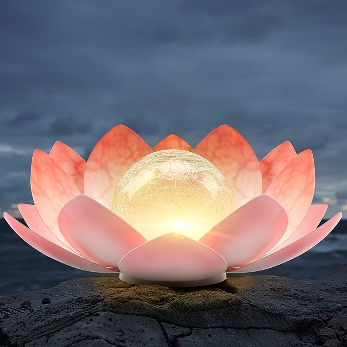 Solar Light Outdoor, Metal Glass Decorative Waterproof Garden Light LED Solar Flower Lights for Patio, Lawn,Walkway,Tabletop,Ground-VerdiqueGarden