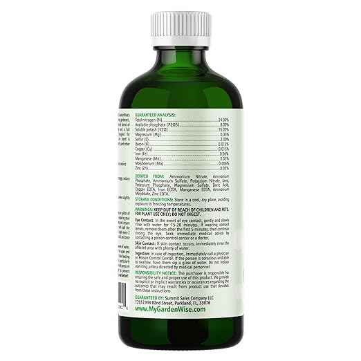 3-1-2 Liquid Fertilizer Concentrate with Micronutrients - Optimal Fiddle Leaf Fig Plant Food, Ideal for Ficus Lyrata & Fig Trees, Gold Leaf Enhanced Indoor Plant Fertilizer (8 OZ)-VerdiqueGarden