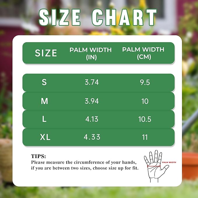 HANDLANDY Women Gardening Gloves, Thorn Proof Breathable Ladies Rose Pruning Long Gauntlet Floral Print Garden Yard Gloves, Gift for Gardeners (Green, L)-VerdiqueGarden