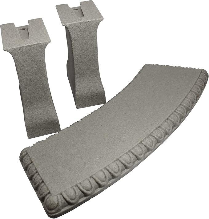 EMSCO Group Garden Bench – Natural Granite Appearance – Made of Resin – Lightweight – 12” Height-VerdiqueGarden