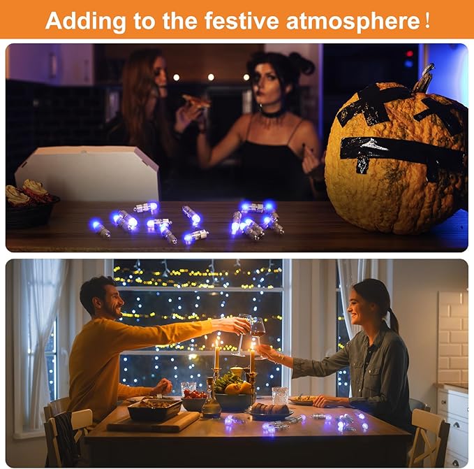 SumDirect Pack of 12/30/50/100 Colorful LED Mini Non-Blinking Lights for Paper Lanterns Balloons Floral Wedding Halloween Christmas Party Decoration Centerpieces (30, Blue)-VerdiqueGarden